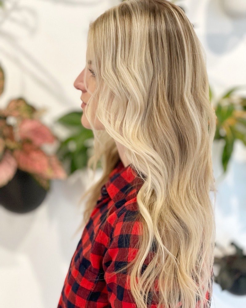 Long hand-painted balayage, lived-in blonde