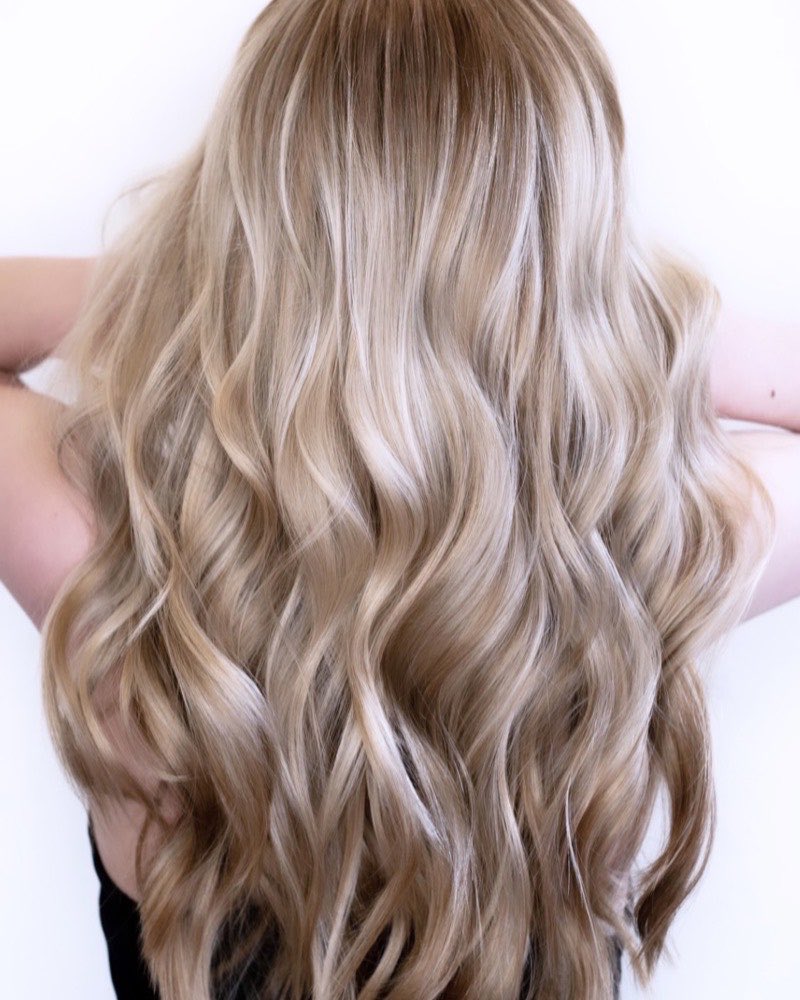 Hand-painted blonde, back view