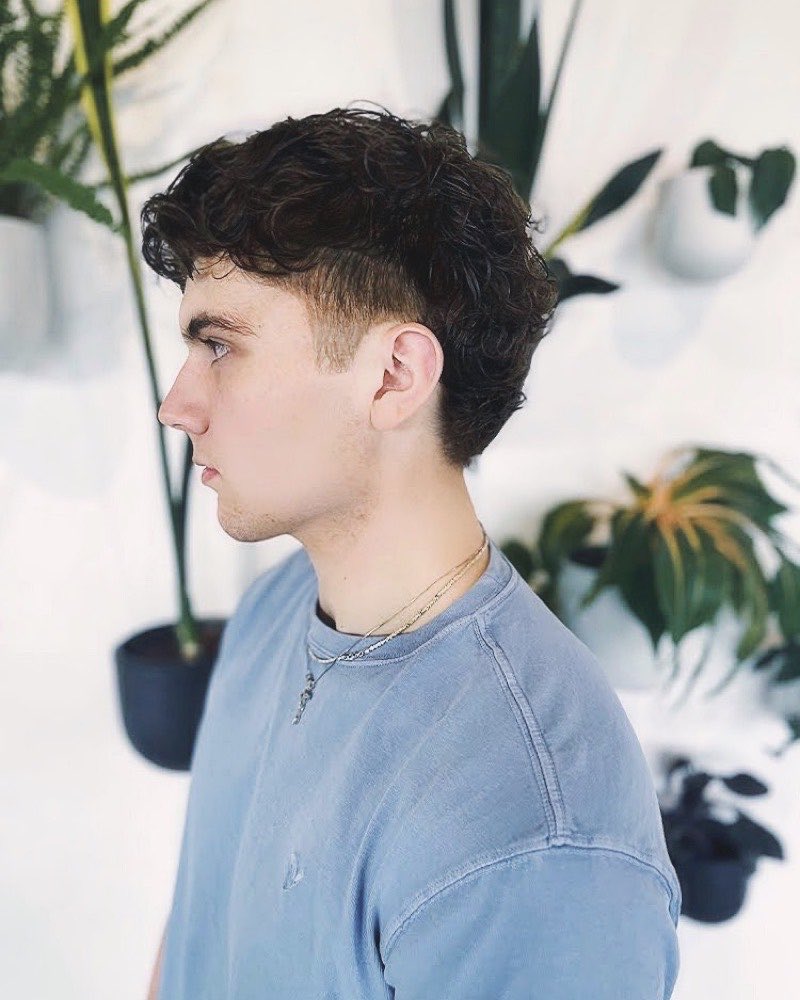 Men's cut, textured curls