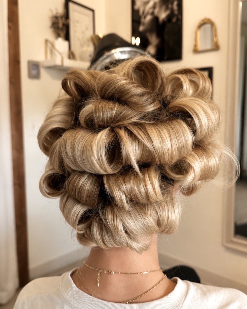 Structured curled updo